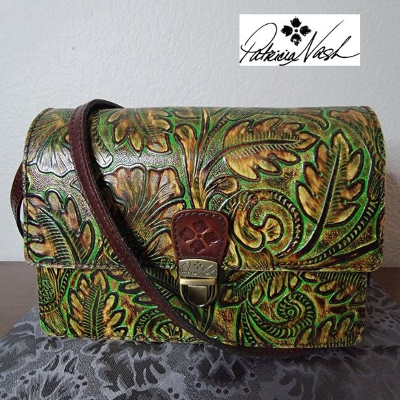 Patricia Nash Handbags - PATRICIA NASH Laurentina Tooled Leather Crossbody Bag